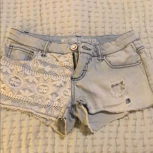 Denim + Lace Shorties